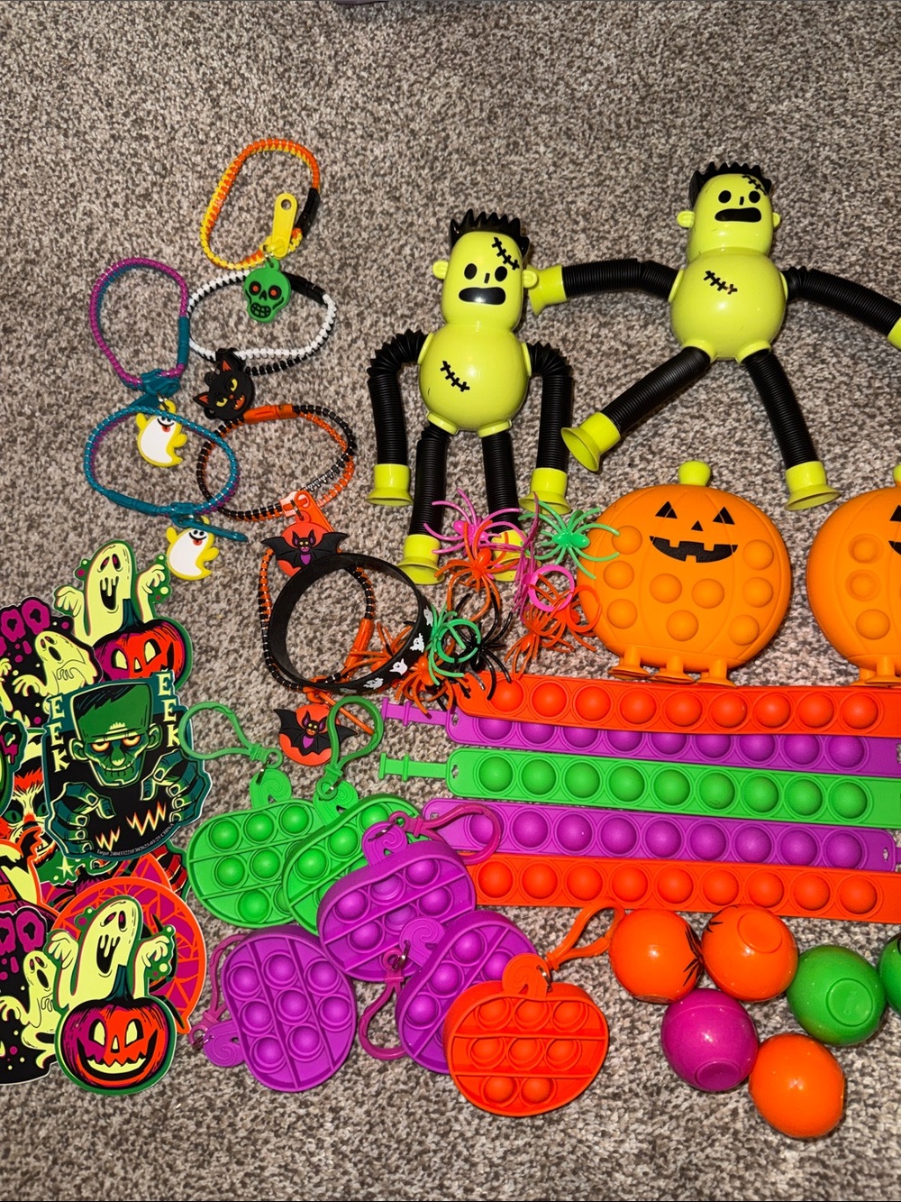 Halloween Kids Fidget Toy Bundle - Neon Green, Orange, Purple